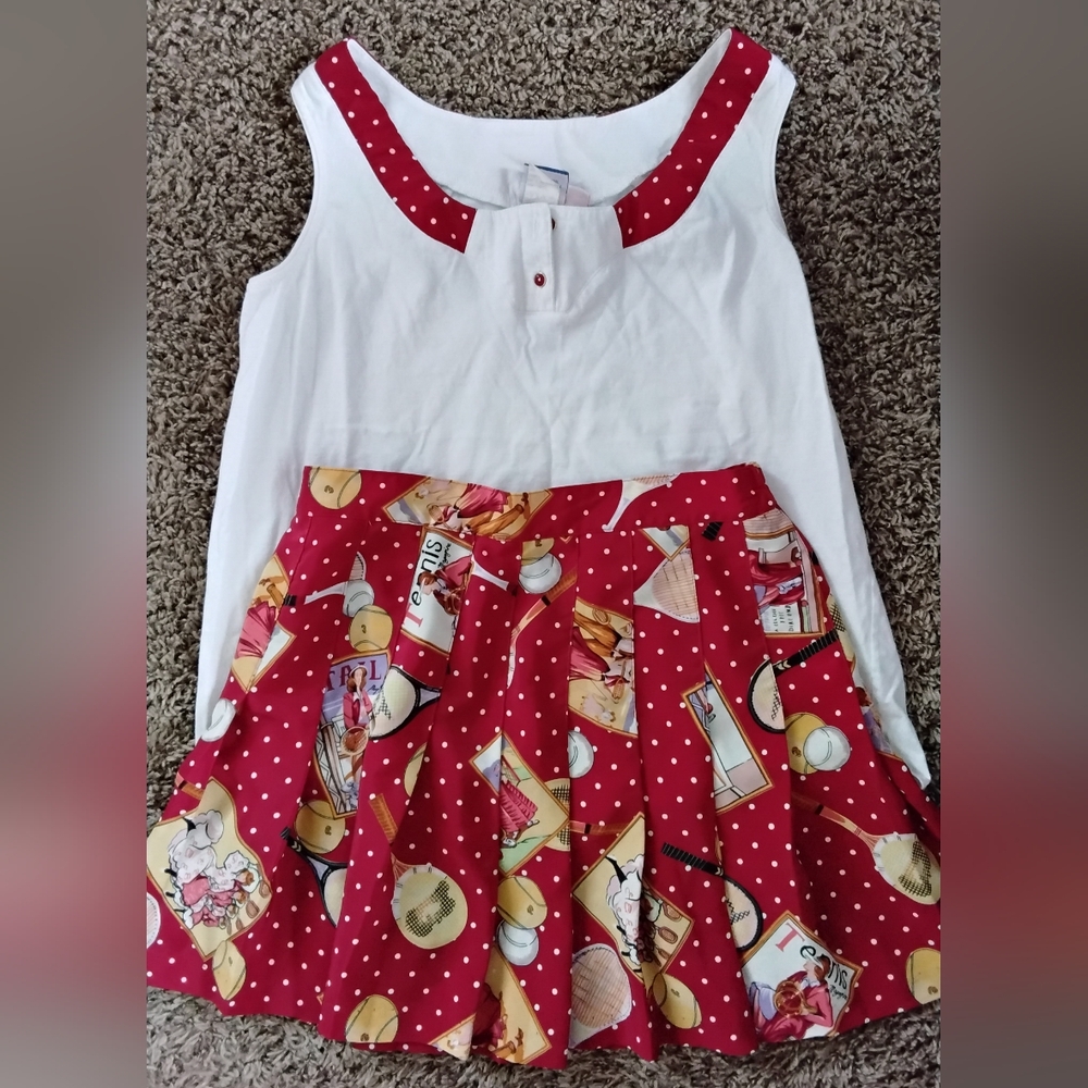 Tail Red and White Polka Dot Patterned Garment